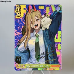 4×Power Chainsaw Man Doujin Card Goddess ACG Waifu Custom Anime Holo Foil - Image 5