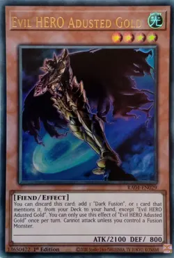 RA04-EN029 EVIL HERO ADUSTED GOLD ULTRA RARE 1ST EDITION YuGiOh CARD - Image 1