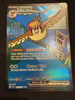 Pokemon TCG Obsidian Flames Pidgeot EX Holo Ultra Rare Card 225/197 - Image 1