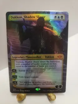 FOIL DAKKON, SHADOW SLAYER (BORDERLESS) Modern Horizons 2 Planeswalker Magic MTG - Image 1