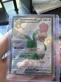 Pokemon Squawkabilly EX TCG Holo Card 223/091 Paldean Fates Near Mint Shiny Tcg - Image 1