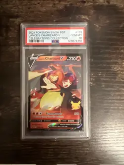 Pokemon Lance's Charizard V Celebrations SWSH133 PSA 10 - Image 1