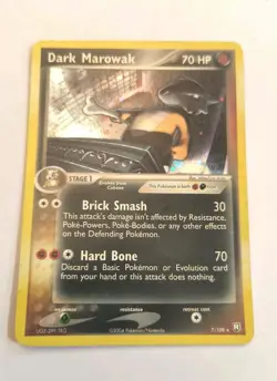 2004 Pokemon Dark Marowak 7/109 Team Rocket Returns Holo Rare - Image 1