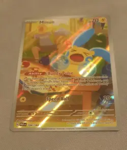Pokemon TCG Minun 194/182 Paradox Rift Holo Near Mint - Image 1