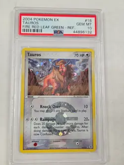 Pokemon PSA 10 Tauros Reverse Foil Fire Red Leaf Green #16 English - Image 1