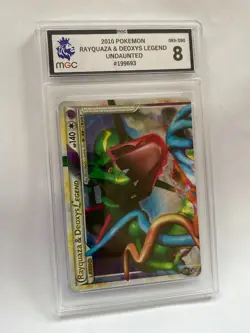TOPPS PSA MGC 2010 POKEMON RAYQUAZA & DEOXYS LEGEND UNDAUNTED GRADE 8 - Image 1