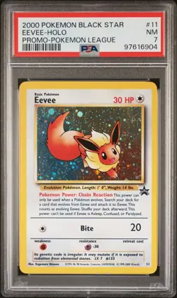 2000 Pokemon Black Star Promo Pokemon League #7 Holo Rare - PSA NM 7 - EEVEE - Image 1