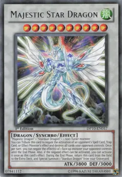 Yugioh Majestic Star Dragon DP10-EN017 Rare 1st Edition NM - Image 1