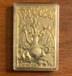23K Gold Plated CHARIZARD Trading Card 1999 Burger King Pokemon - Image 1