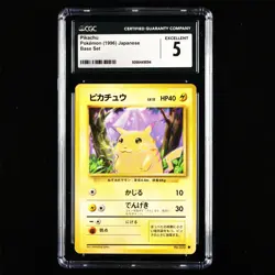 CGC EXCELLENT 5 Nintendo 1996 Pokemon PTCG JPN . card- Pikachu - Image 1