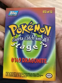 Pokemon #149 DRAGONITE 1999 Topps Trading Cards #E12 Of 12 LP Non Foil Nintendo - Image 3