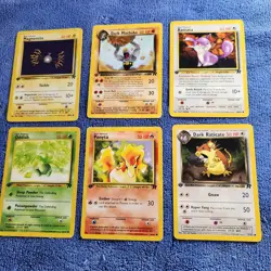 6 First Edition 1999 - 2000 Wizards Pokemon Vintage Pocket Monsters Cards - Image 1