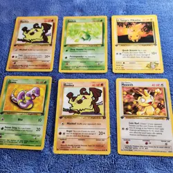 6 First Edition 1999 - 2000 Wizards Pokemon Vintage Pocket Monsters Cards - Image 1