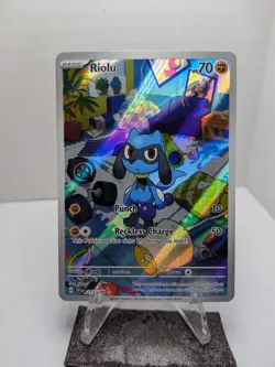 Pokemon Riolu TCG Illustration Rare Card 215/198 SV01 Scarlet & Violet Base Set - Image 1