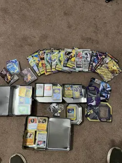 Pokemon Card Lot, 3 Tins , 16 Jumbo Cards, Tokens, Huge Lot, Read Description - Image 1