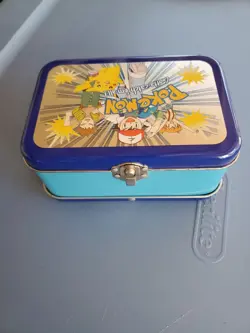 Pokemon Vtg Tin Box Case Card Holder 1998 Korea Ash Pikachu Brock Misty - Image 2