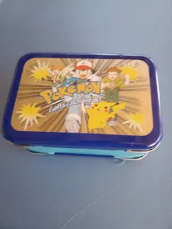 Pokemon Vtg Tin Box Case Card Holder 1998 Korea Ash Pikachu Brock Misty - Image 4