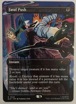 Fatal Push (Borderless Regular) Spiderman Secret Lair(Bonus Card) NM - Image 1