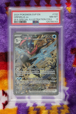 Pokemon TCG Greninja ex 132 Sv: Scarlet & Violet Promo Cards Holo PSA Grade 8 - Image 1
