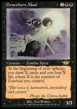 MTG Magic the Gathering Graveborn Muse (73/145) Legions MP - Image 1