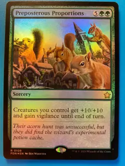 MTG 1x FOIL Preposterous Proportions # 109 Foundations Magic the Gathering x1 NM - Image 1