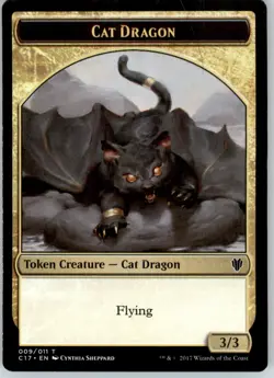 Cat Dragon // Dragon (007) Double-Sided Token - Commander 2017 - 9 // 7 - Normal - Image 1