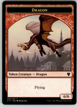 Cat Dragon // Dragon (007) Double-Sided Token - Commander 2017 - 9 // 7 - Normal - Image 2
