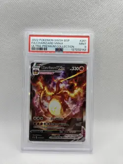 2022 POKEMON SWSH BLACK STAR PROMO #261 FULL ART/CHARIZARD VMAX PSA 9 - Image 1