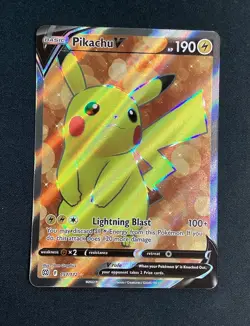 Pokemon Pikachu v TCG Full Art Card Sword & Shield: Brilliant Stars 157/172 NM - Image 1