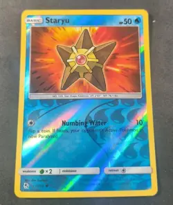 Pokemon Hidden Fates Staryu Reverse Holo Common Card 13/68 LP - Image 1