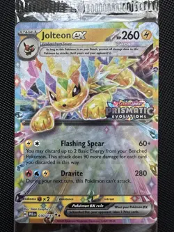 Jolteon EX 030/131 SEALED Prismatic Evolutions Stamped Surprise Box - Image 3