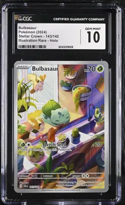 Bulbasaur #142 Pokemon Stellar Crown En 2024 Illustration Rare CGC 10 Gem Mint - Image 1