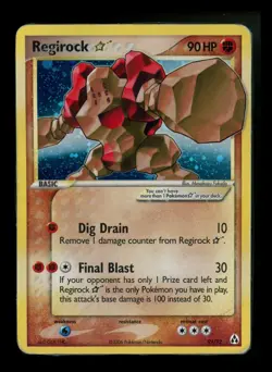 LAMINATED BACK Regirock Gold Star 91/92 EX Legend Maker 2006 Holo Rare Pokemon - Image 1
