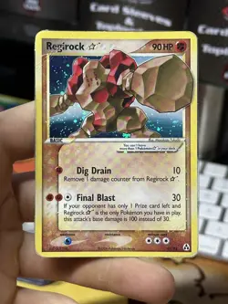 LAMINATED BACK Regirock Gold Star 91/92 EX Legend Maker 2006 Holo Rare Pokemon - Image 3