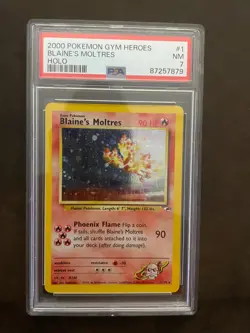 2000 TCG Pokemon Gym Heroes | Blaine's Moltres Holo #1 | PSA 7 NM - Image 1