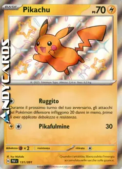 PIKACHU 131/091 • Rara Shiny • Destino di Paldea PAF POKEMON - Image 1