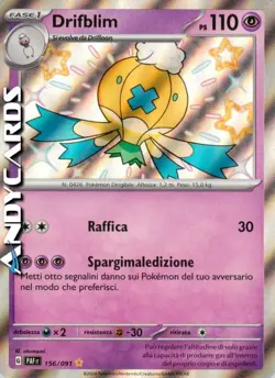 DRIFBLIM 156/091 • Rara Shiny • Destino di Paldea PAF POKEMON - Image 1