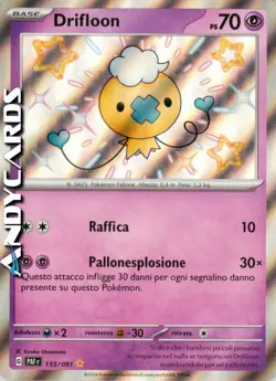 DRIFLOON 155/091 • Rara Shiny • Destino di Paldea PAF POKEMON - Image 1