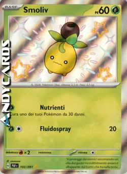 SMOLIV 102/091 • Rara Shiny • Destino di Paldea PAF POKEMON - Image 1