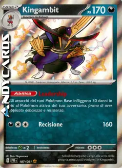 KINGAMBIT 187/091 • Rara Shiny • Destino di Paldea PAF POKEMON - Image 1
