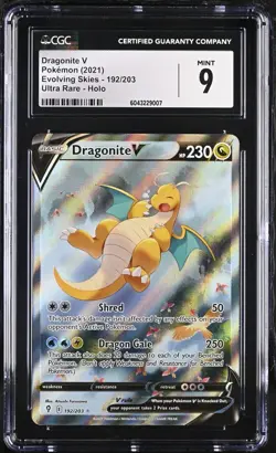 Dragonite V #192 Pokemon Evolving Skies En 2021 Alt Art Holo Rare CGC 9 Mint - Image 1