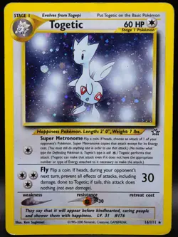 Pokemon Togetic 16/111 Neo Genesis Holo (See HD Pics for Condition) - Image 1