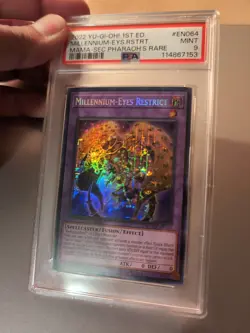 Yu-Gi-Oh! SECRET PHARAOH'S RARE MILLENNIUM-EYES RESTRICT MAMA 2022 PSA 9 MINT - Image 2