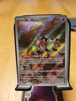 Pokemon TCG 151 Mr. Mime Illustration Rare Holo Card 179/165 Mint Condition - Image 1