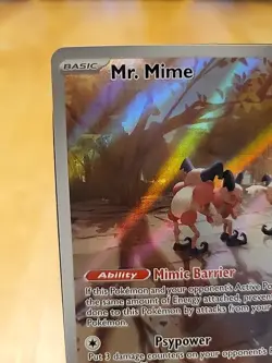 Pokemon TCG 151 Mr. Mime Illustration Rare Holo Card 179/165 Mint Condition - Image 3