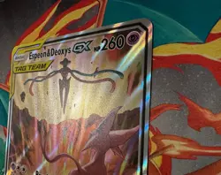 Pokemon TCG Espeon & Deoxys GX SM240 Black Star Promo Full Art Holo Card (Jumbo) - Image 2