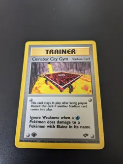 Pokemon Card 🥇 1st Edition 🥇 Cinnabar City Gym 113/132 NM / LP Gym Challenge - Image 1