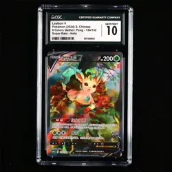 CGC GEM MINT 10 Nintendo 2024 Pokemon PTCG CHN. SR card 134/132 Leafeon V - Image 1