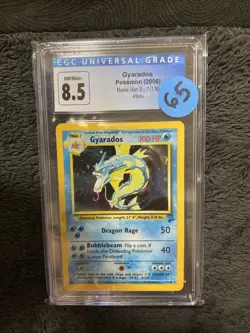 Pokemon Gyarados Holo Card 7/130 Base Set 2 CGC 8.5 Graded - Image 1