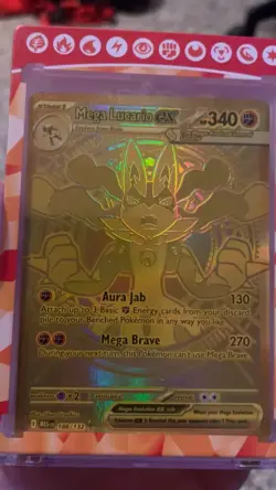 Pokemon Mega Evolution Mega Lucario Ex 188/132 Secret Rare Gold Pokemon Card - Image 2